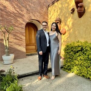 Satin silver dress - Size L - Forever 21